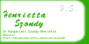 henrietta szondy business card